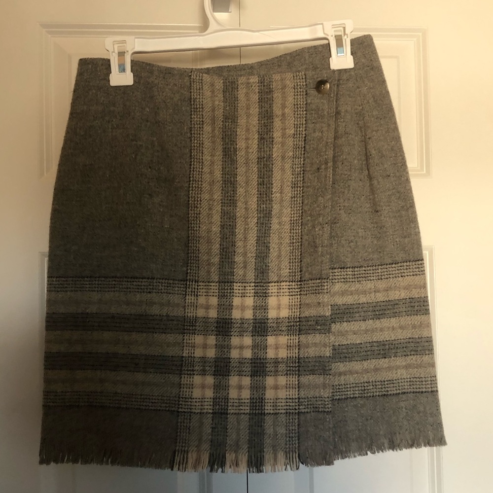 Vintage Eddie Bauer Gray Wool Wrap Skirt - Sz 8